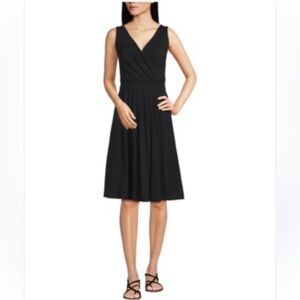 Lands' End Classic Front Fit and Flare  Dark Navy/ Black Midi Dress
